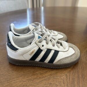 Adidas Kids Samba White and Black Shoes